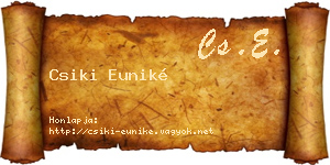 Csiki Euniké névjegykártya